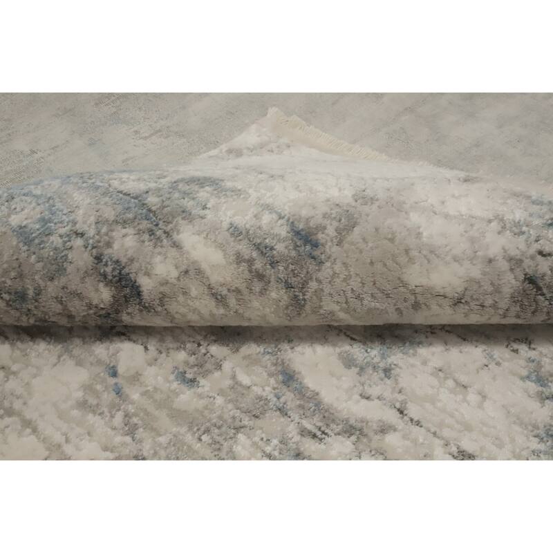 Machine Made Oriental Polyester Carpet Modern Abstract Beige & Ivories Abstract Area Rug - 7' 5'' X 5' 2''