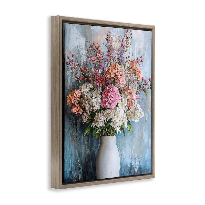 Stupell Hydrangea Vase Still Life Framed Floater Canvas Wall Art Design By Franklyn Gregory