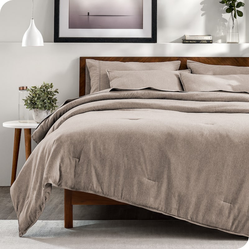 Bare Home Heathered Bed-in-a-Bag - Comforter Set & Sheet Set - Heather Pebble - Twin XL