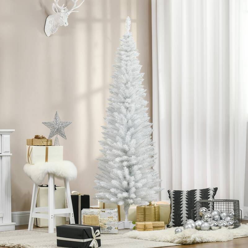 Artificial Pencil Christmas Tree 6ft/7ft, Slim Design for Small Rooms & Apartments