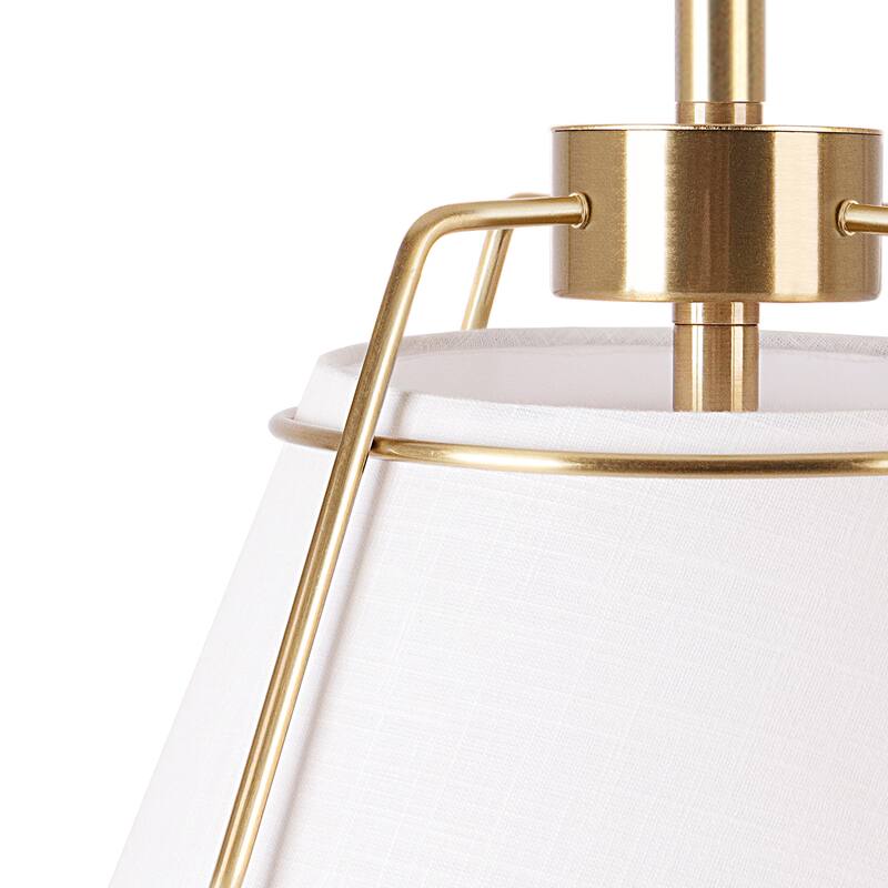 JASIWAY Modern Light Brass Chandelier with E26 Base and Fabric Shade