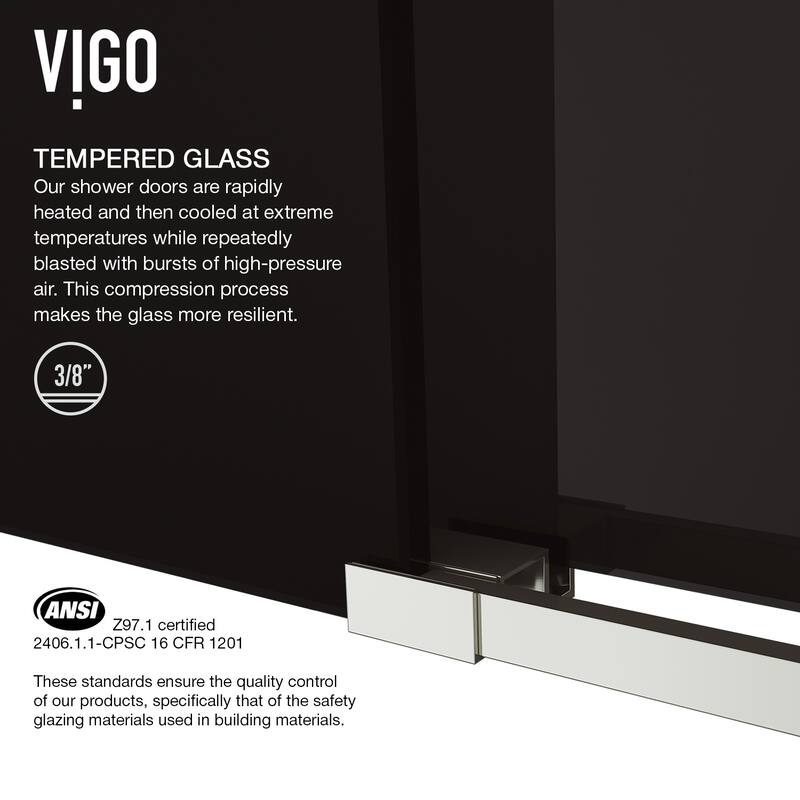 VIGO Elan Frameless Sliding Shower Door