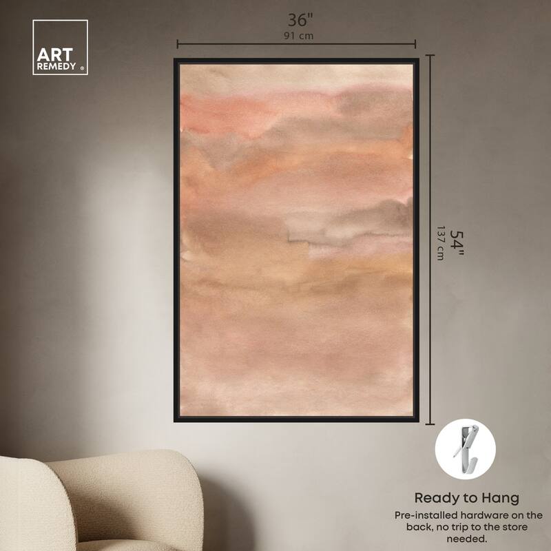 Art Remedy Sienna Pigments Blend Framed Boho Abstract 1 Piece Canvas Wall Art