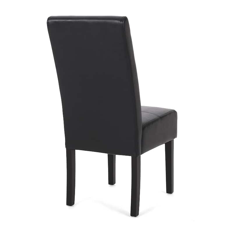 Armless Faux Leather Dining Chairs Set of 2 Modern Upholstered Kitchen Chairs