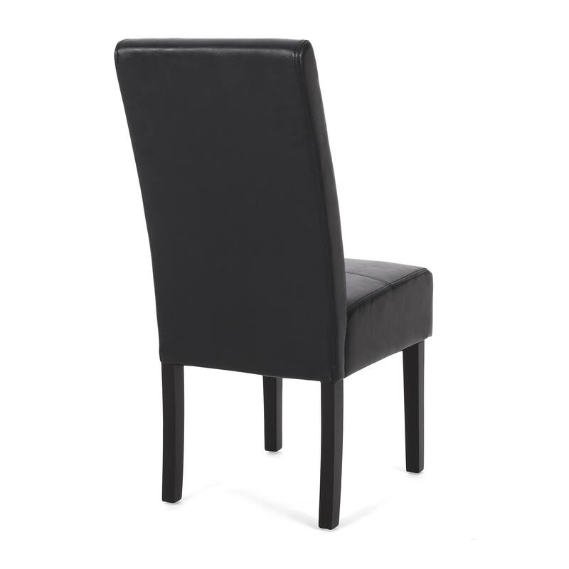 Set of 2 PU Leather Dining Chairs Solid Wood Frame Armless Modern Design