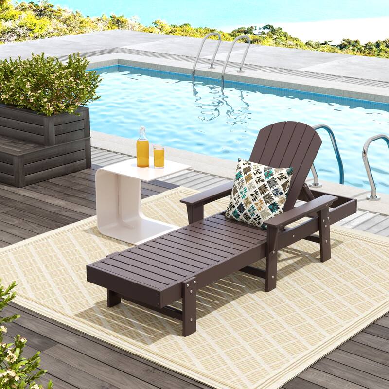 Altura Poly Eco-Friendly All Weather Reclining Chaise Lounge with Arms