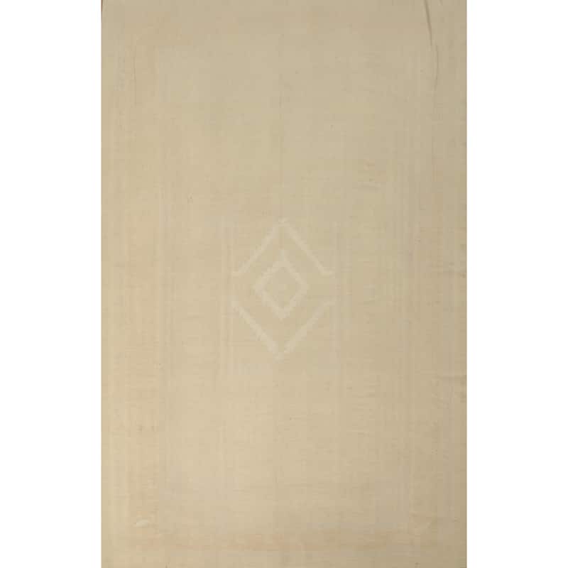 Hand Woven Oriental 100% Wool Carpet Southwestern Tribal Beige & Ivories Kilim Area Rug - 12' 10'' X 9' 4''