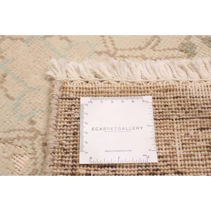 ECARPETGALLERY Hand-knotted Antalya Vintage Khaki Wool Rug - 6'4 x 9'7