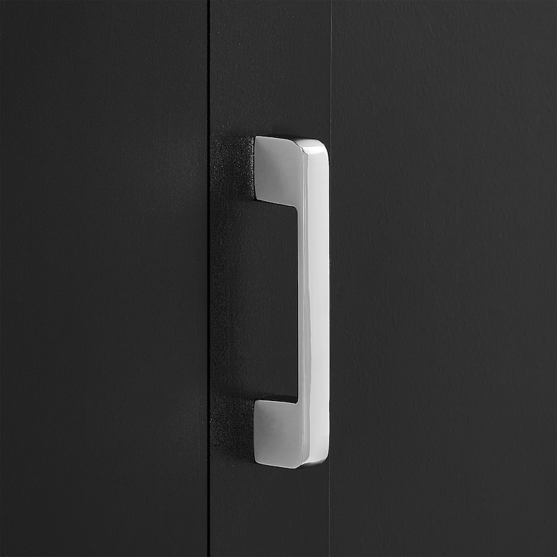 Freestanding Cabinet Tall Bathroom Storage Cabinet with Left or Right Hook, Adjustable Shelves and Anti-toppling Device