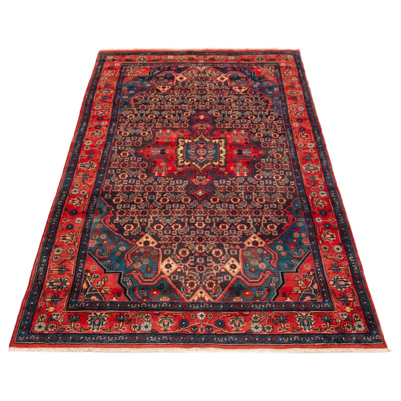 ECARPETGALLERY Hand-knotted Konya Anatolian Dark Navy Wool Rug - 4'11 x 9'10