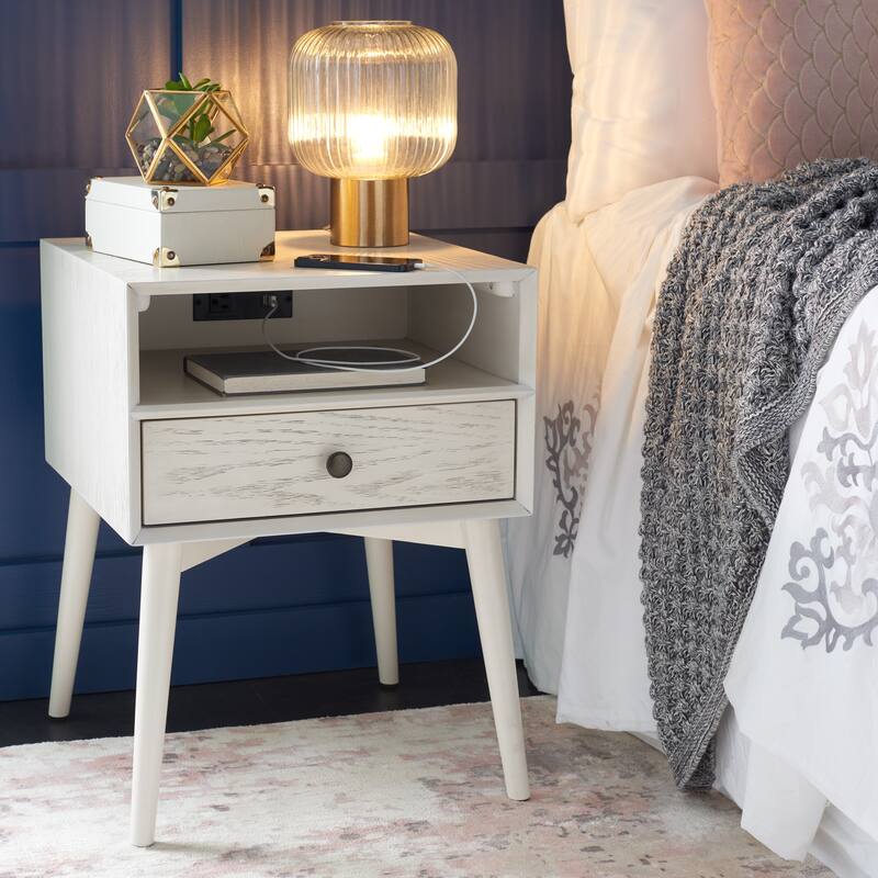 SAFAVIEH Sydni Nightstand with Usb Charging Port