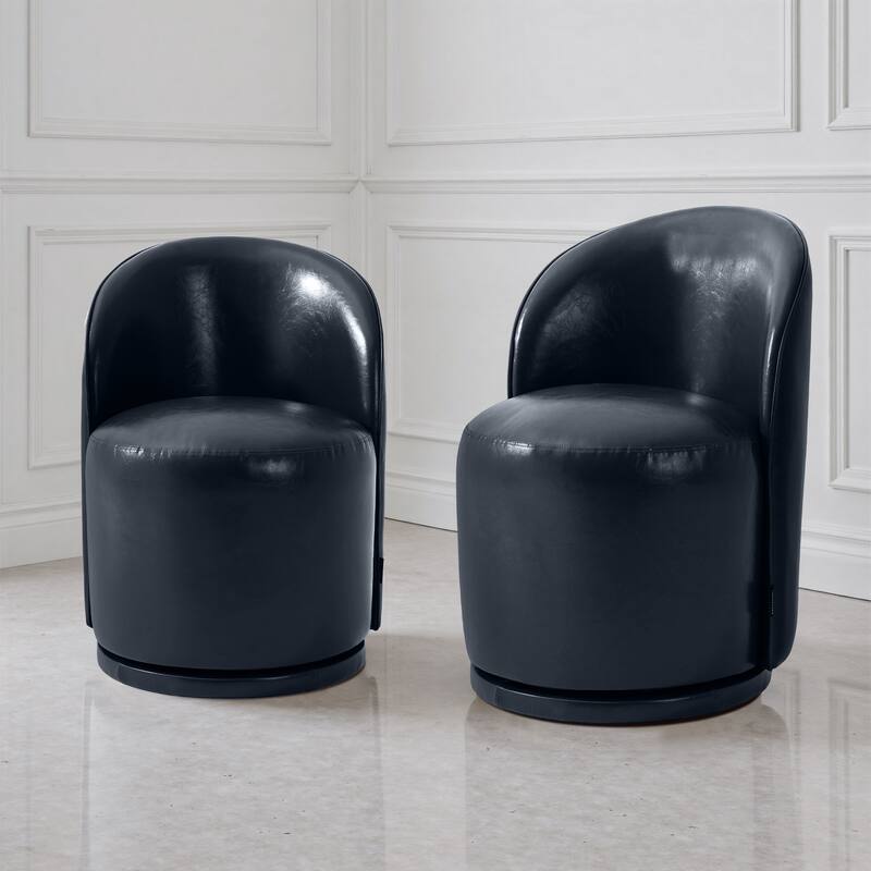 Modern Armless 360-Degree Swivel Dining Chair Barrel Chair