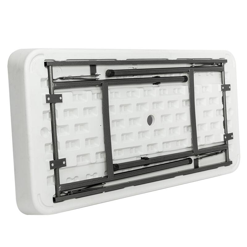 4 Ft. Party Folding Ice Table with Matching Skirt White