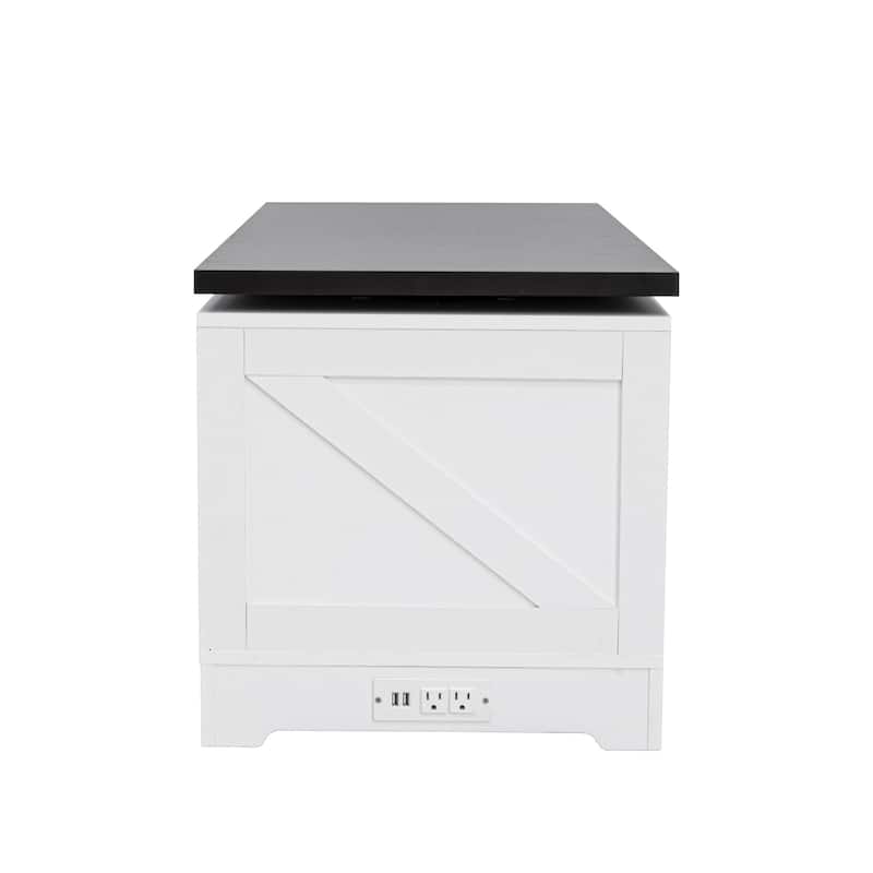 Farmhouse Lift Top Coffee Table with Barn Doors & Hidden Storage