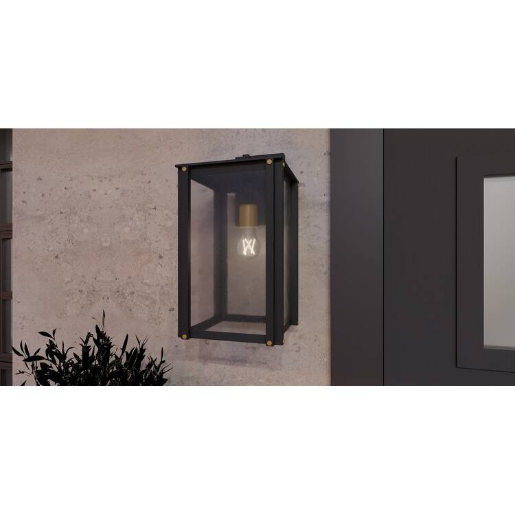 Matte Black One Light Outdoor Wall Mount from the Robbins Collection