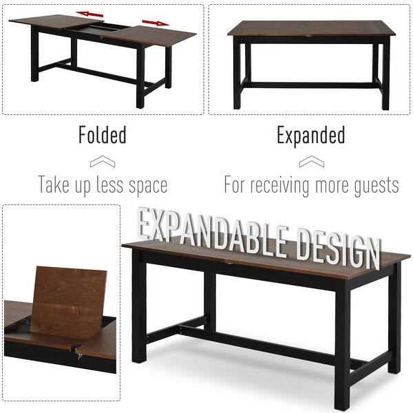 Shop Homcom Expandable Folding Kitchen Dining Table With Elegant