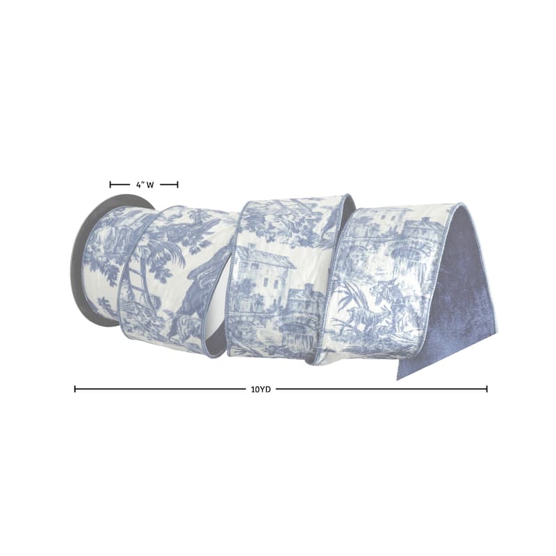 4"X10Y Velvet Toile Ribbon