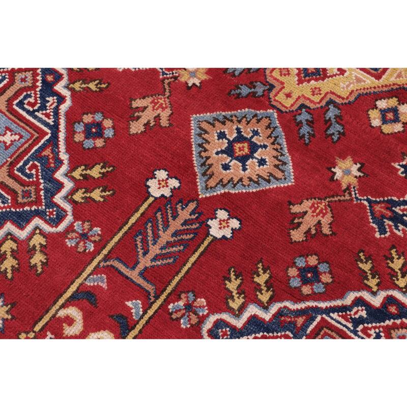 Bohemian Kazak Gavin Red/Beige Wool Rug - 5'8'' x 7'9''