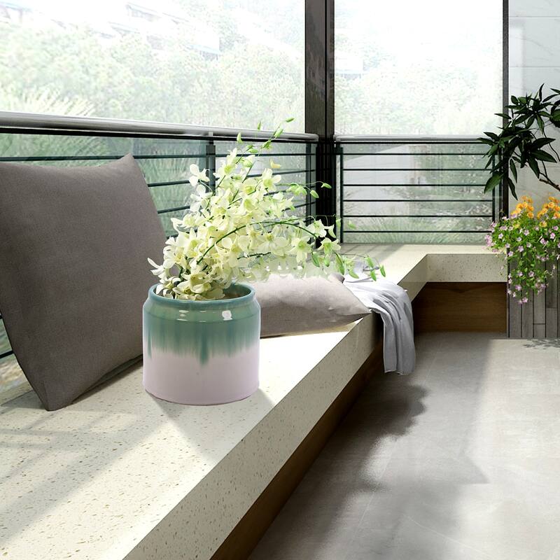Elegant Ombre Glaze Non-Porous Ceramic Planters Pot for Aquatic Plants