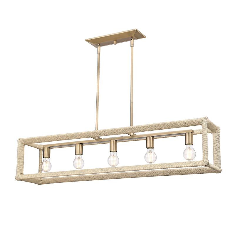 Wry Lighting Kimber 5-light Island Light in Modern Brass - Modern Brass