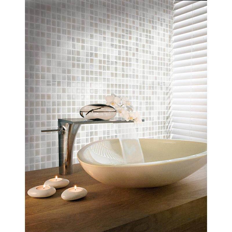 Apollo tile 12" x 12" Mingles Glossy White Gray Glass Tile (20 sq ft/case) - 20 Pack