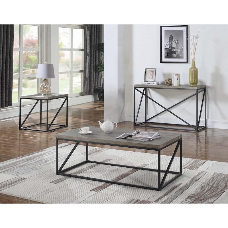 Montague Wood and Metal End Table