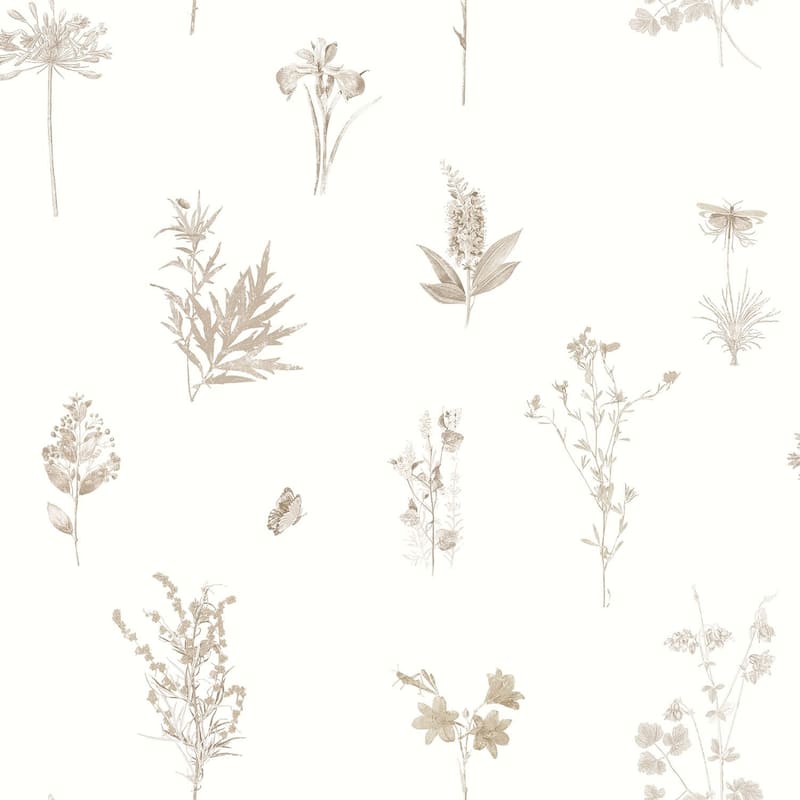 Galerie Wallcoverings Evergreen Botanical Floral Leaf Vinyl on Non-woven Matte Wallpaper Roll