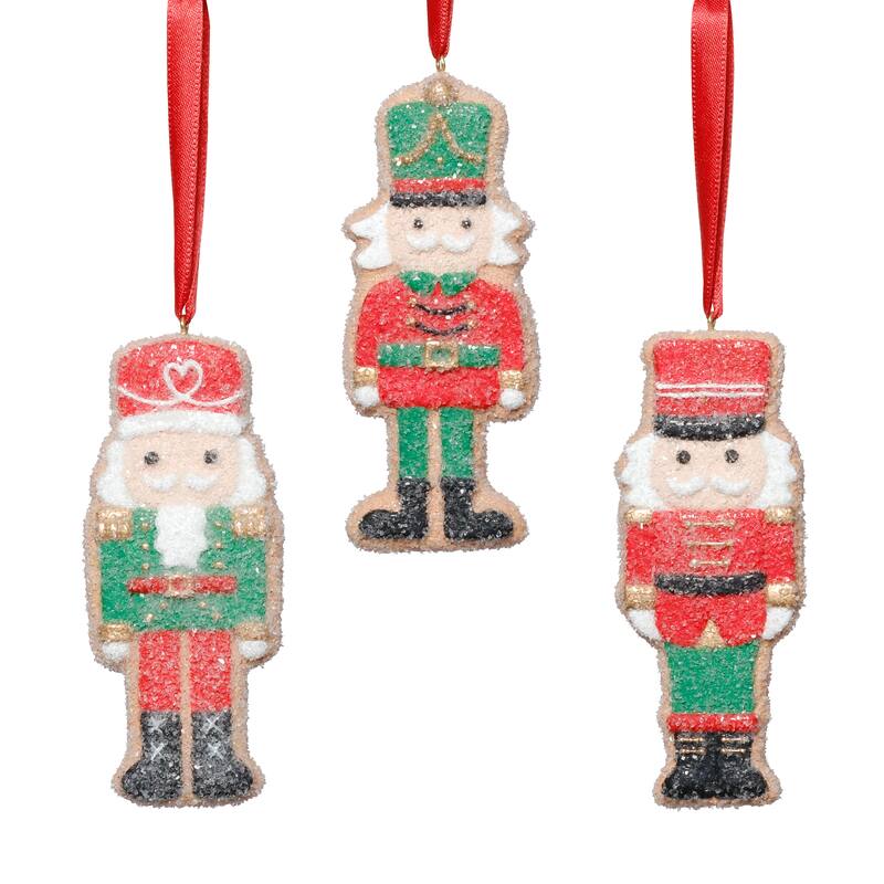 Assorted Cookie Christmas Ornaments, 6 Hanging Pieces (2 Sets of 3), Soldier