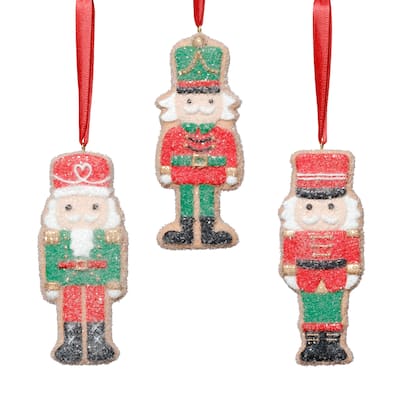 Assorted Cookie Christmas Ornaments, 6 Hanging Pieces (2 Sets of 3), Soldier