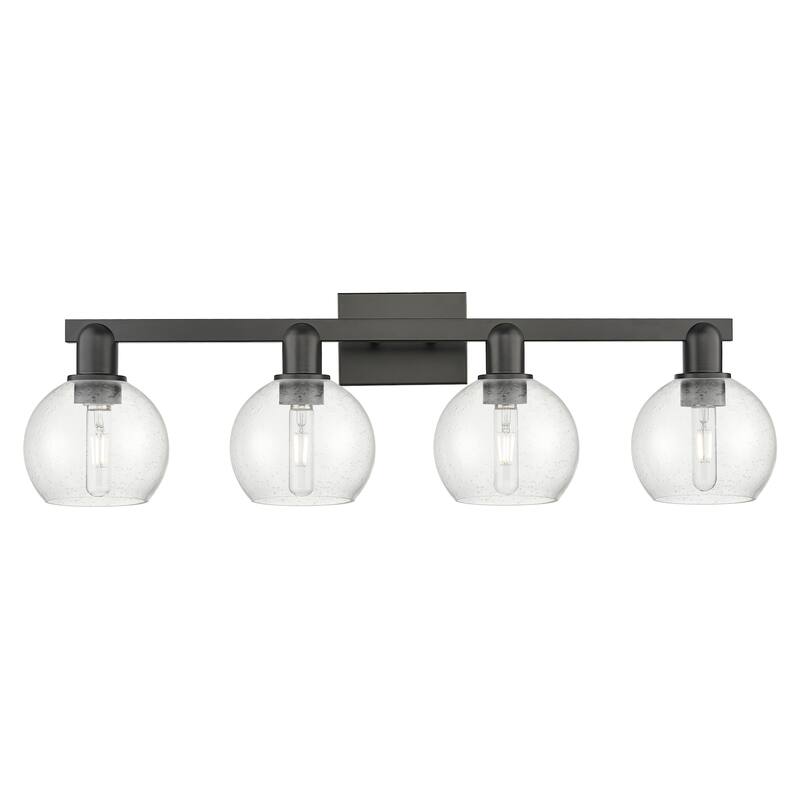 Innovations Lighting 716-4W-10-33 Athens Vanity Athens 4 Light 33" - Matte Black / Seedy