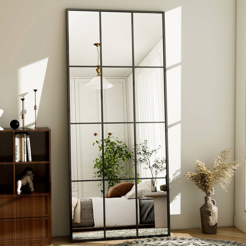 Windowpane Full Length Metal Wall Mirror