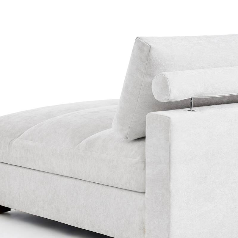 42"W Chenille Upholstered Chaise Lounge