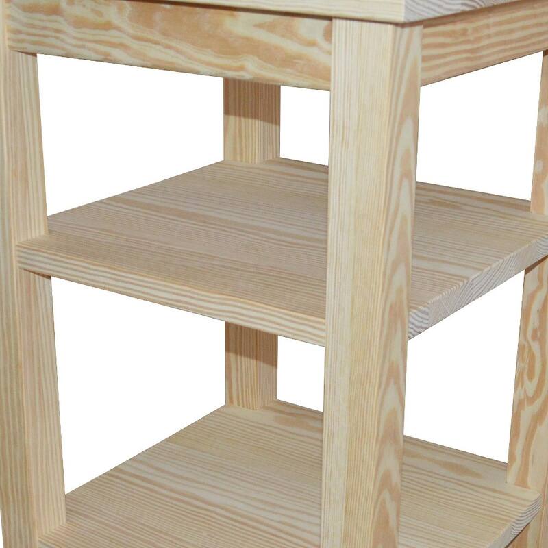 HomeRoots 28" Natural Solid Wood Nightstand