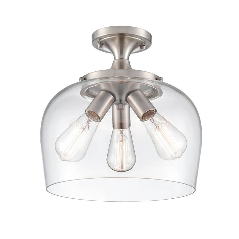 Millennium Lighting Ashford 3 Light Semi-Flush Ceiling Fixture in Multiple Finishes with a Clear Glass Shade