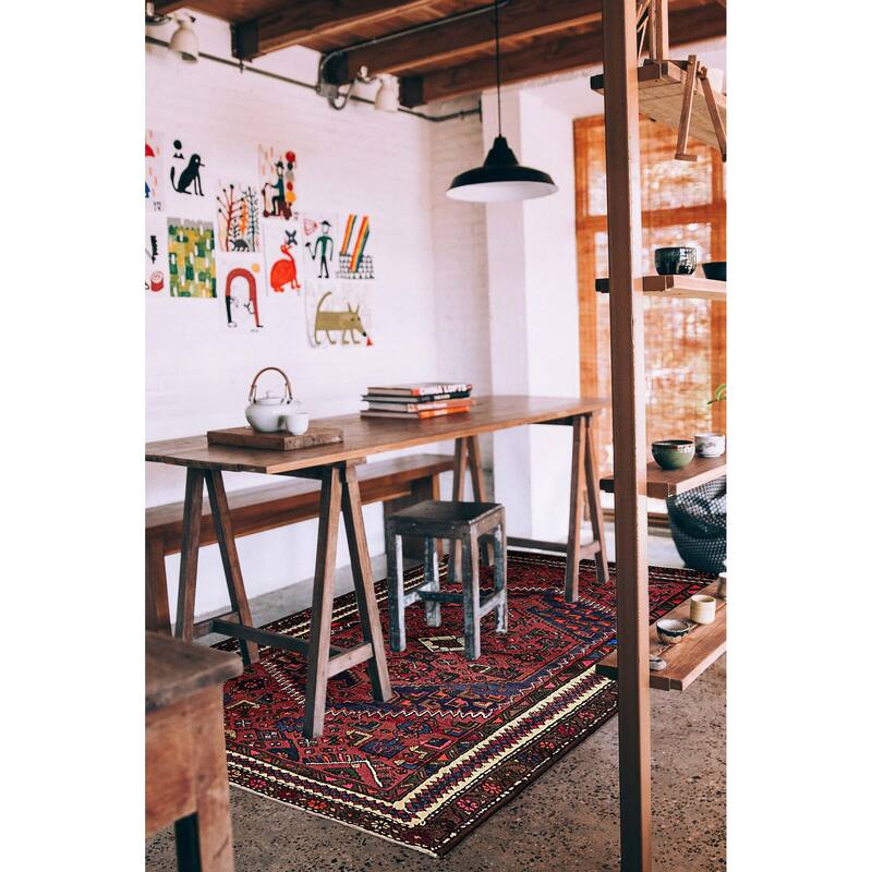 ECARPETGALLERY Hand-knotted Andelz Dark Red Wool Rug - 4'0 x 6'1