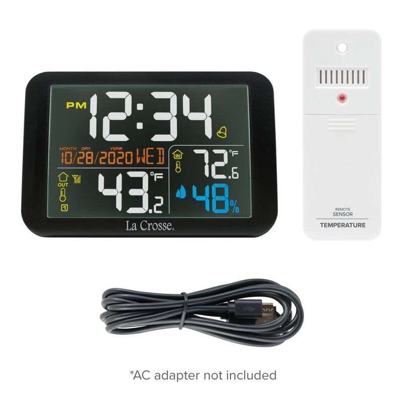 La Crosse Technology 308-66677-INT Color Wireless Alarm Clock with Weather