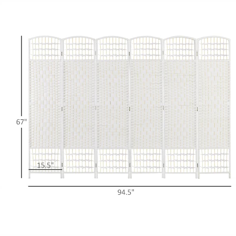 6 Panel Room Divider,Folding Privacy Screen,5.6' Room Separator