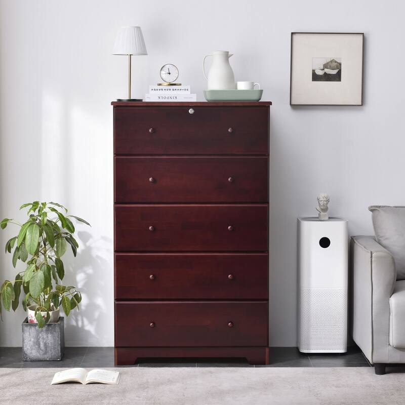 Isabela Solid Pine Wood 4 and 5 Drawer Chest Dresser