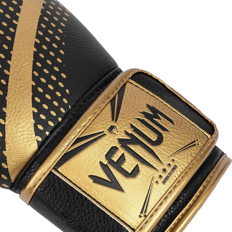 Venum Lightning Hook and Loop Boxing Gloves - Gold/Black