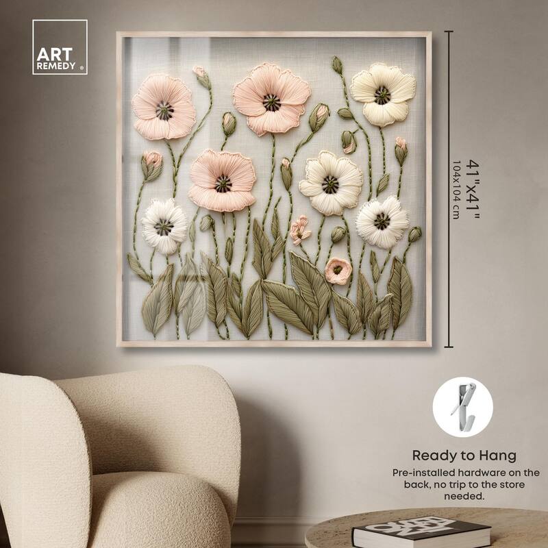 Stitched Serenity I Shadowbox by Art Remedy