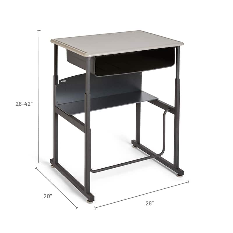 Alphabetter Sit or Stand Student Desk with Swinging Footrest