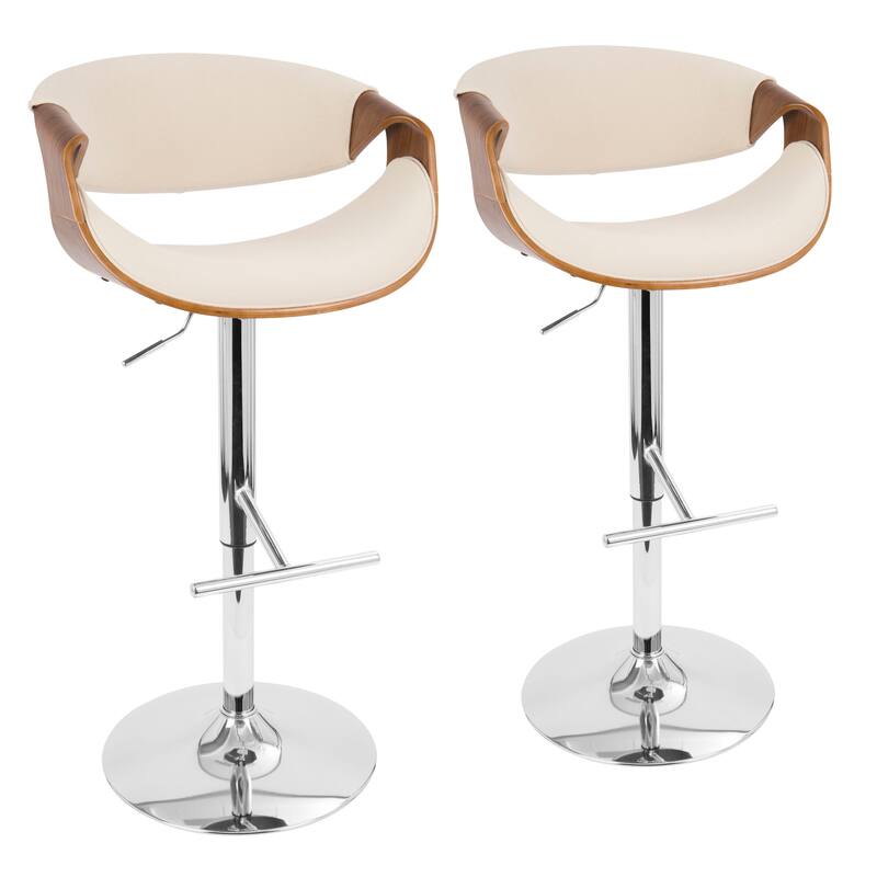 Carson Carrington Sauda Adjustable Bar Stool with Straight T Footrest (Set of 2)