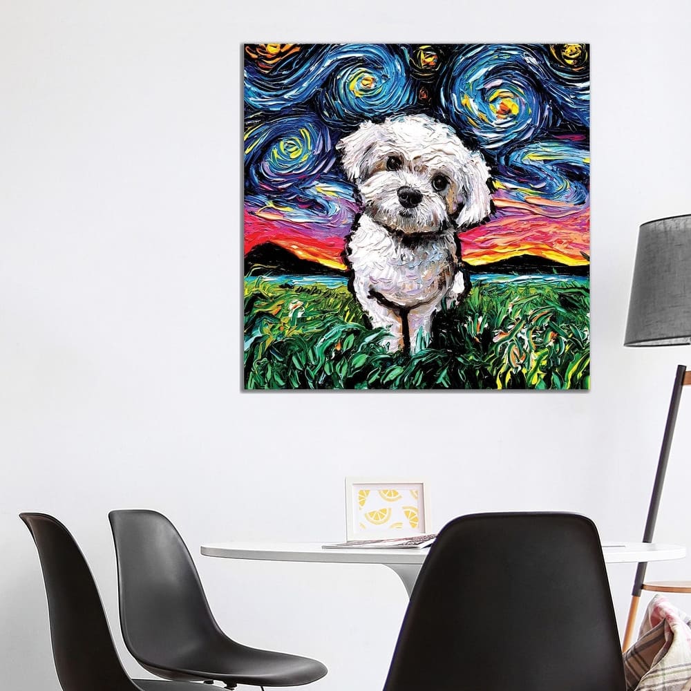 iCanvas "Maltipoo Night" by Aja Trier Canvas Print