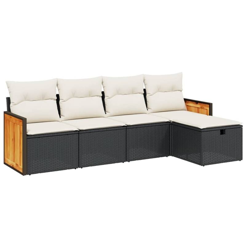 vidaXL Patio Sofa Set with Cushions Outdoor Conversation Furniture Poly Rattan