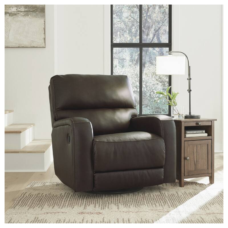 Signature Design by Ashley Emberla Brown Swivel Glider Recliner - Brown