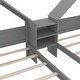 preview thumbnail 6 of 26, Double Twin Size Platform Bed with Nightstand, House-Shape Headboard, Grey