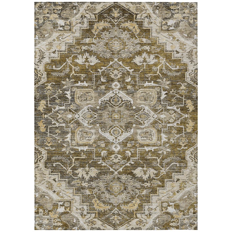 HomeRoots Oriental Traditional Rectangle Outdoor Rug