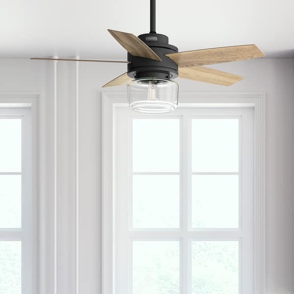 slide 2 of 18, Hunter Margo Ceiling Fan w/ LED Light Kit, Handheld Remote - Transitional, Bohemian 44" - Matte Black