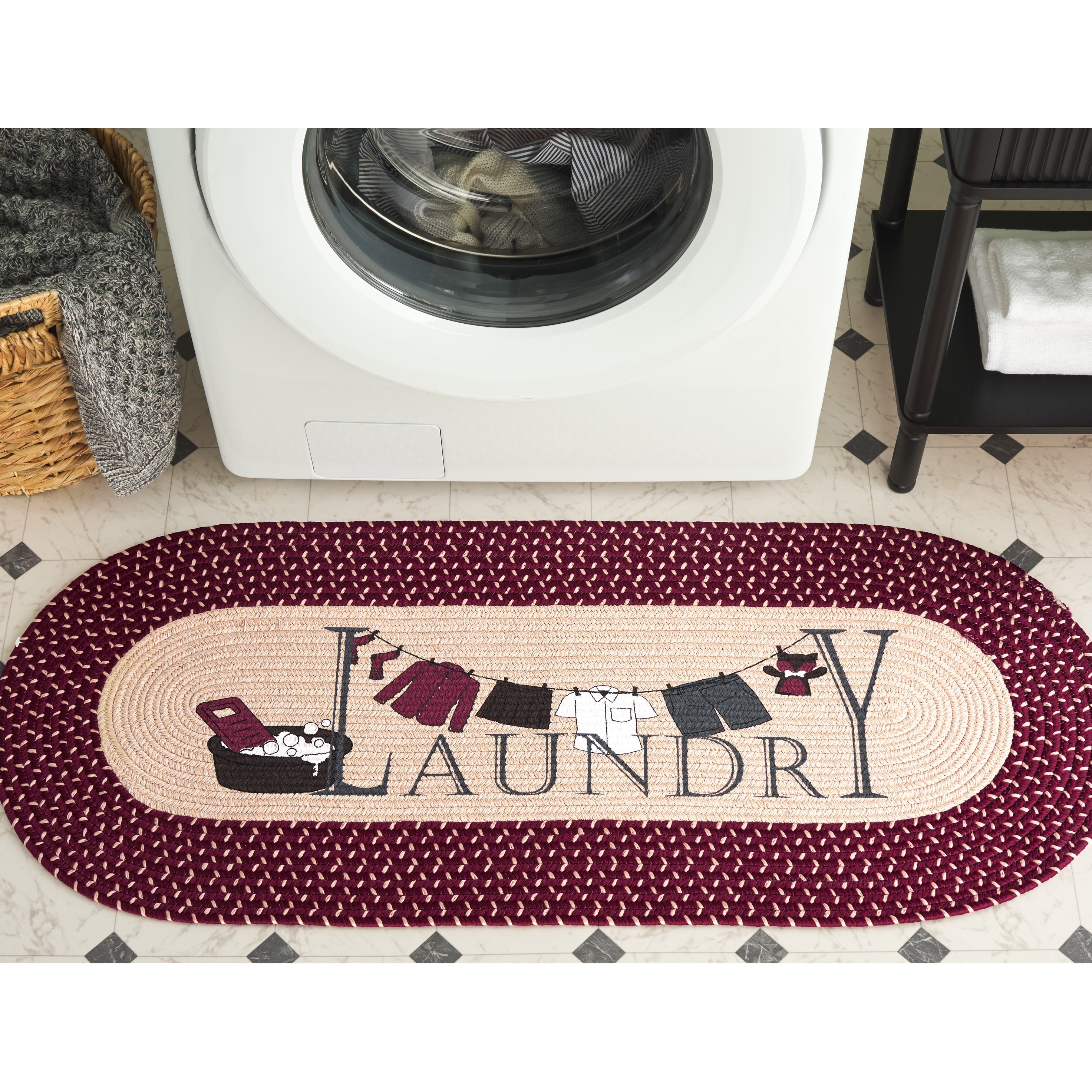 SAFAVIEH Handmade Braided Posters Matanah Machine Washable Rug
