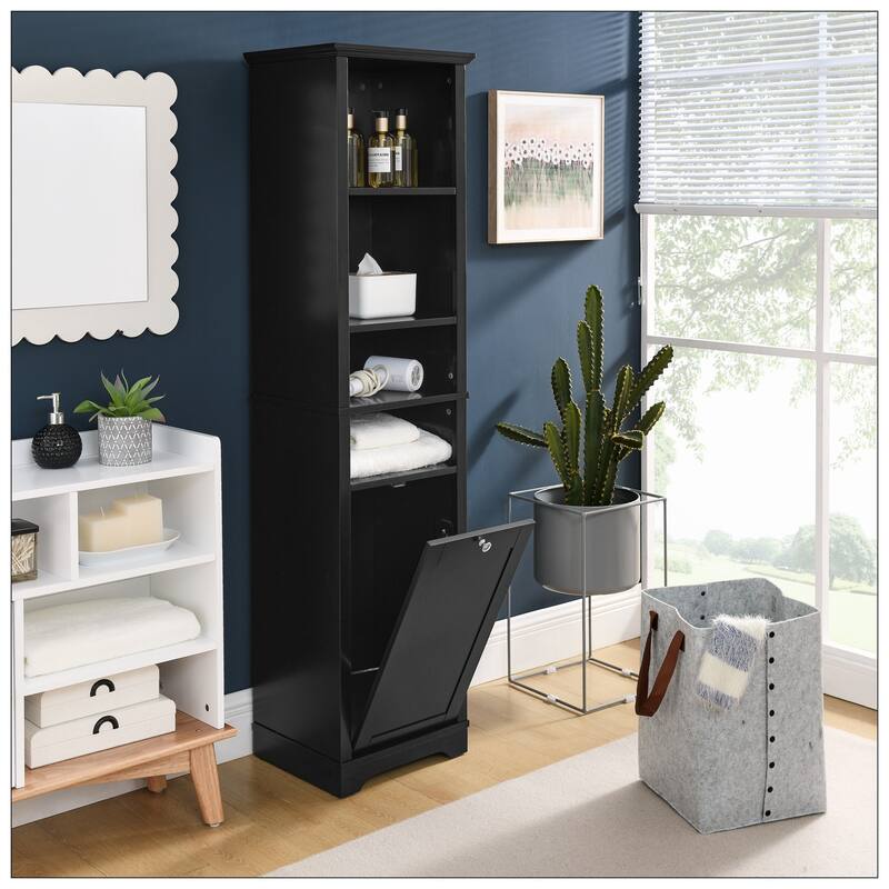 64" Tall Bathroom Storage Cabinet for Small Space